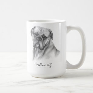 Bullmastiff Created as a Pencil Drawing Coffee Mug