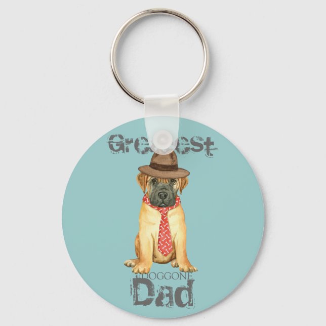 Bullmastiff Dad Key Ring (Front)