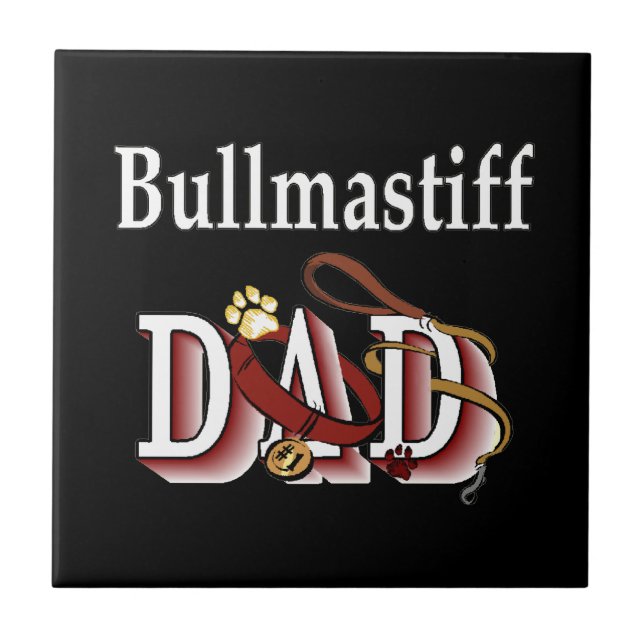 Bullmastiff Dad Tile (Front)