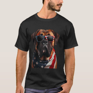 Bullmastiff Dog 4th Of July American Incependence  T-Shirt