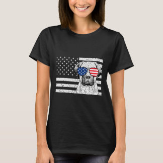 Bullmastiff Dog 4th of July US American Flag Patri T-Shirt