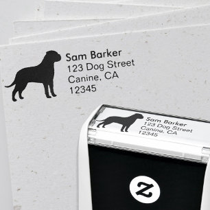 Bullmastiff Dog Breed Silhouette Return Address Self-inking Stamp