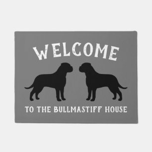 Bullmastiff Dog Breed Silhouettes Custom Doormat