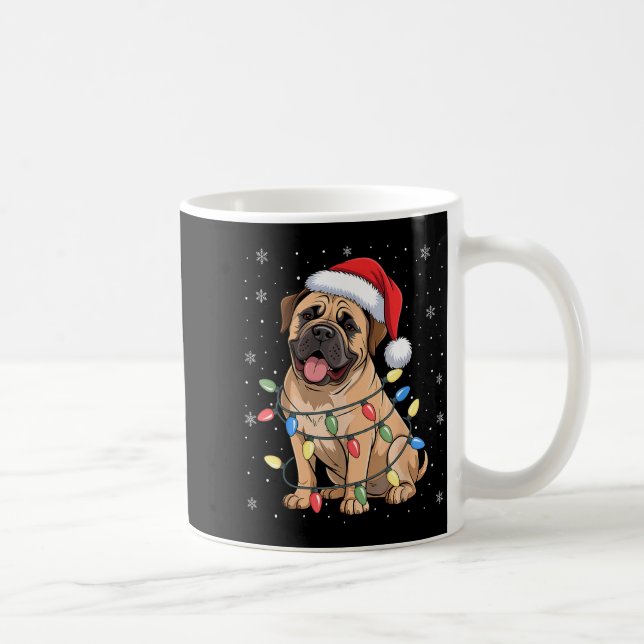 Bullmastiff Dog Christmas Tree Lights Dogs Xmas Pa Coffee Mug (Right)