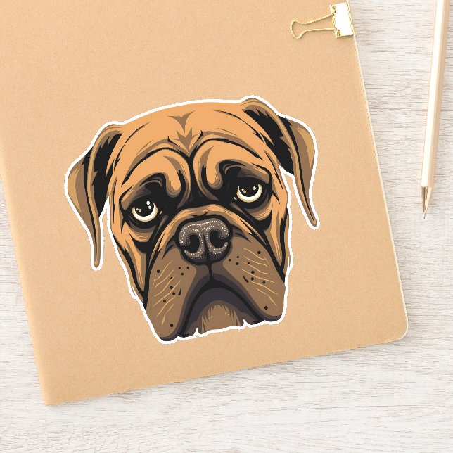 Bullmastiff Dog Cute Puppy Face Contour (Notebook)