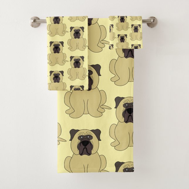 Bullmastiff Dog Design Bath Towel Set (Insitu)