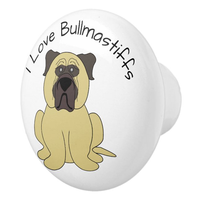 Bullmastiff Dog Design Ceramic Knob (Right)