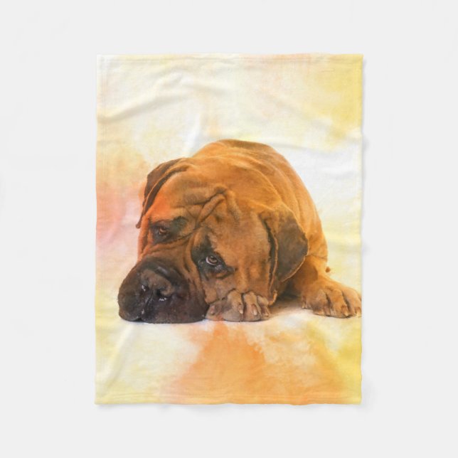 Bullmastiff dog fleece blanket (Front)