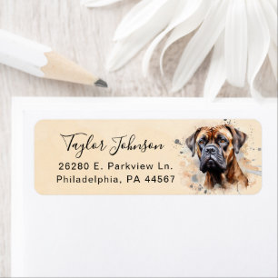Bullmastiff Dog Return Address Label