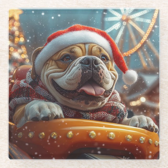 Bullmastiff Dog Roller Coaster Christmas  (Front)