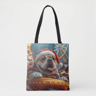 Bullmastiff Dog Roller Coaster Christmas Tote Bag