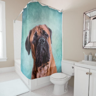 Bullmastiff dog shower curtain