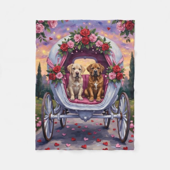 Bullmastiff Dog Valentine's Day  Fleece Blanket (Front)
