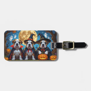 Bullmastiff Dogs Pumpkin Halloween Funny Luggage Tag