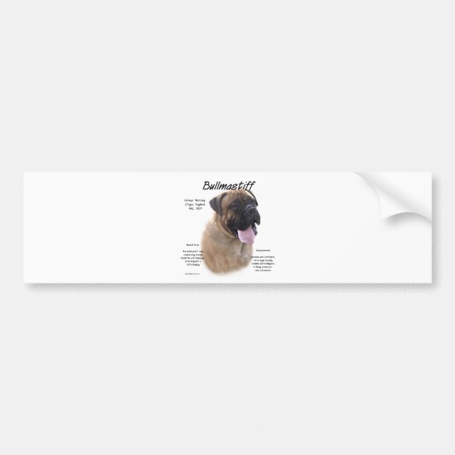 Bullmastiff (fawn) History Design Bumper Sticker (Front)
