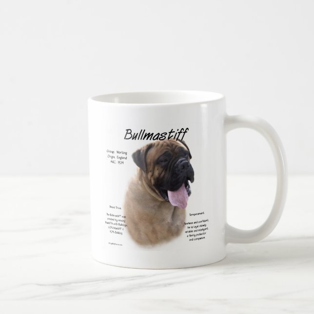 Bullmastiff (fawn) History Design Coffee Mug (Right)