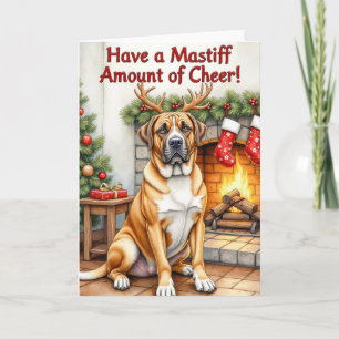 Bullmastiff Funny Christmas Holiday Greeting Card