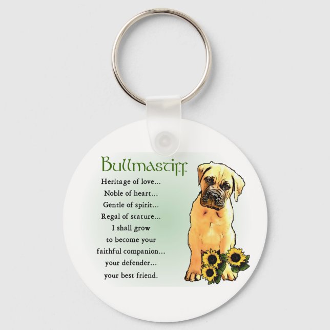 Bullmastiff Gifts Key Ring (Front)