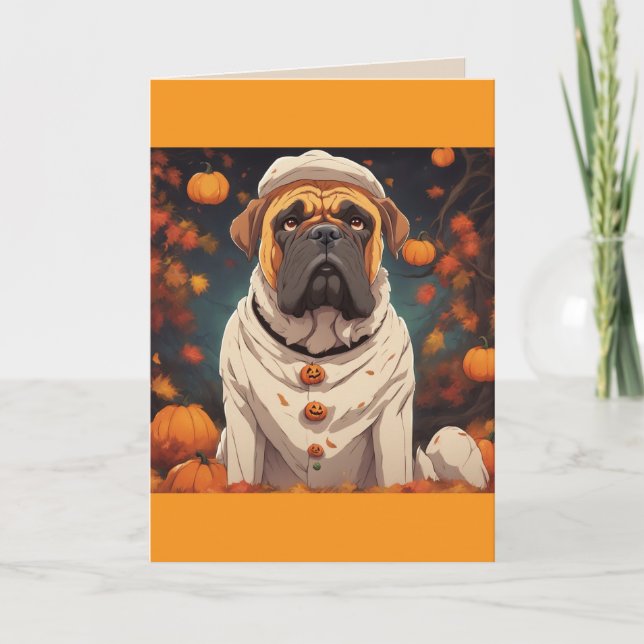 Bullmastiff Halloween card (Front)