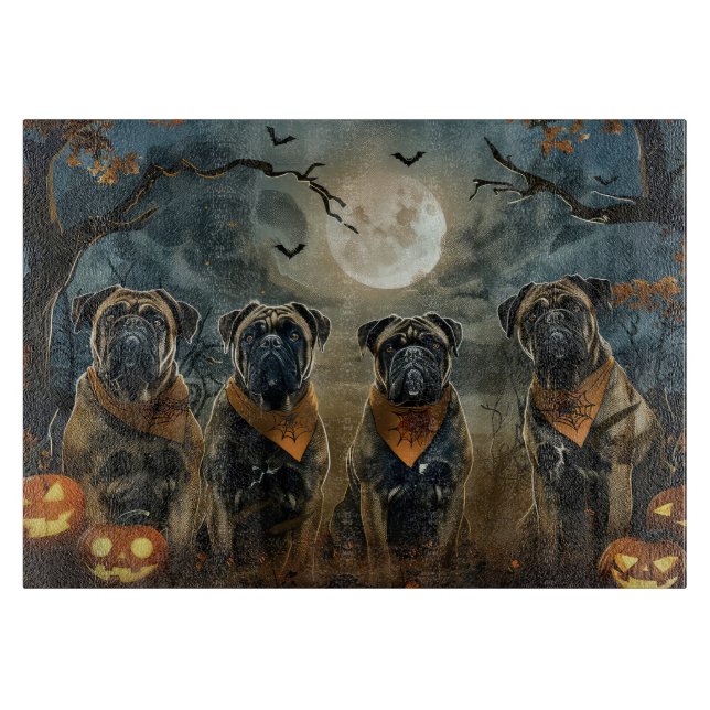 Bullmastiff Halloween Spooky Cutting Board (Front)