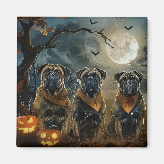 Bullmastiff Halloween Spooky Magnet (Front)