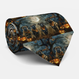 Bullmastiff Halloween Spooky Tie