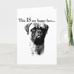 Bullmastiff Happy Face Holiday Card