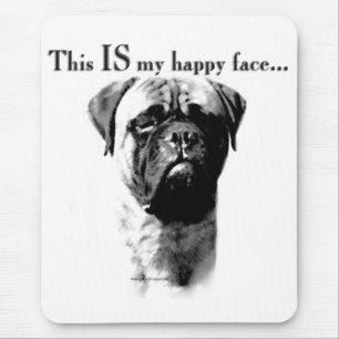 Bullmastiff Happy Face Mouse Mat