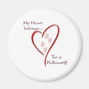 Bullmastiff Heart Belongs Magnet