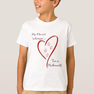 Bullmastiff Heart Belongs T-Shirt