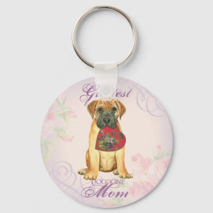 Bullmastiff Heart Mum Keychain