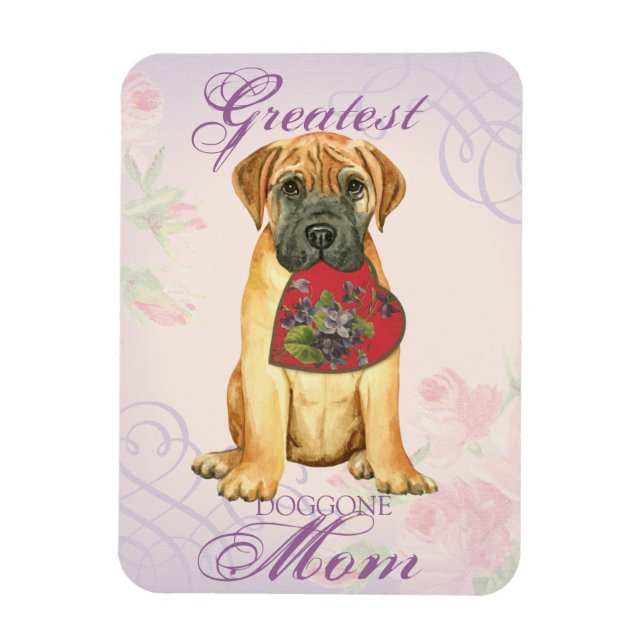 Bullmastiff Heart Mum Magnet (Vertical)