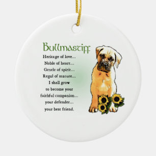 Bullmastiff Heritage of Love Gifts Ceramic Tree Decoration