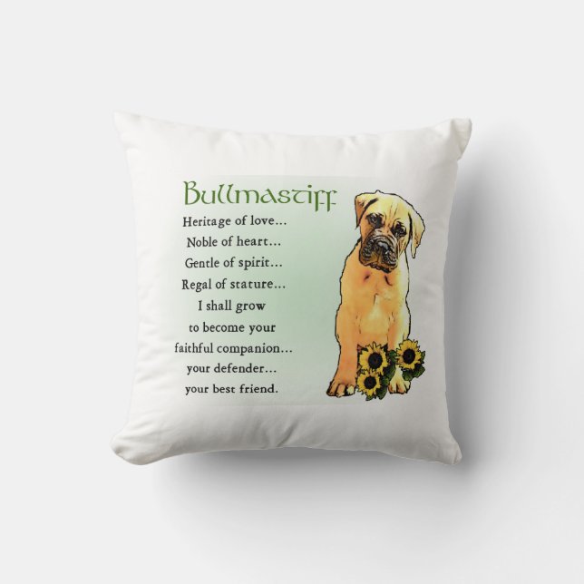 Bullmastiff Heritage of Love Gifts Cushion (Front)