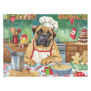 Bullmastiff Holiday Baking: Festive Christmas Tablecloth