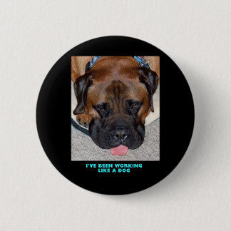 Bullmastiff I've Been Working Like A Dog 6 Cm Round Badge