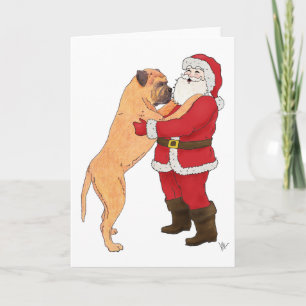 Bullmastiff Jowly Christmas Greeting Holiday Card