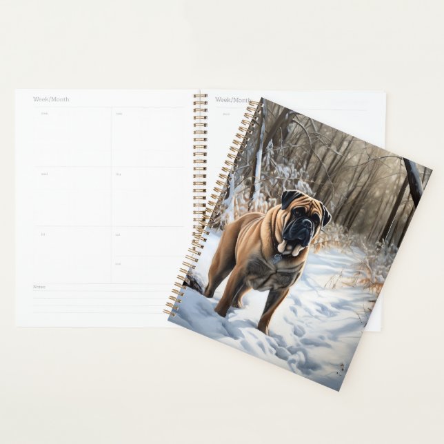 Bullmastiff Let It Snow Christmas Planner (Display)
