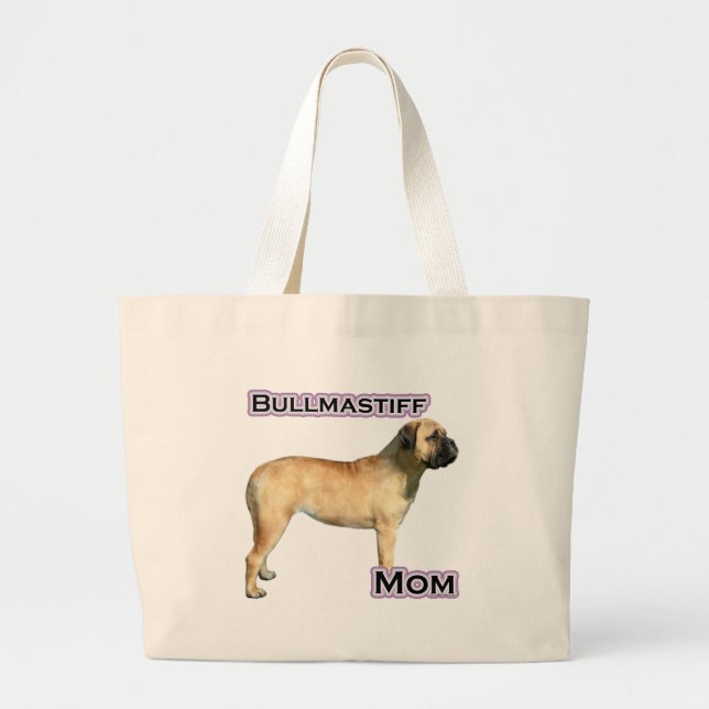 Bullmastiff Mum 4 Large Tote Bag (Front)