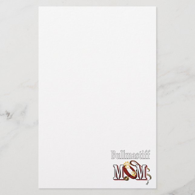 Bullmastiff Mum Stationery (Front)