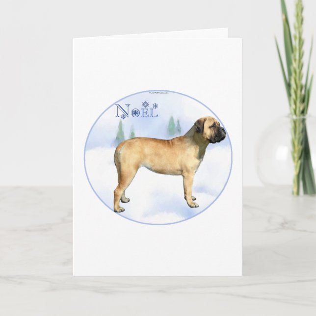 Bullmastiff Noel Christmas Card (Front)