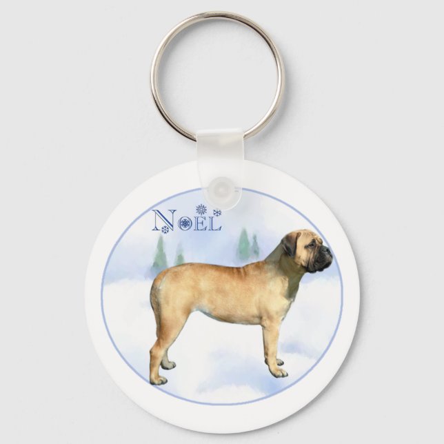 Bullmastiff Noel Keychain (Front)