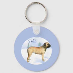 Bullmastiff Noel Keychain
