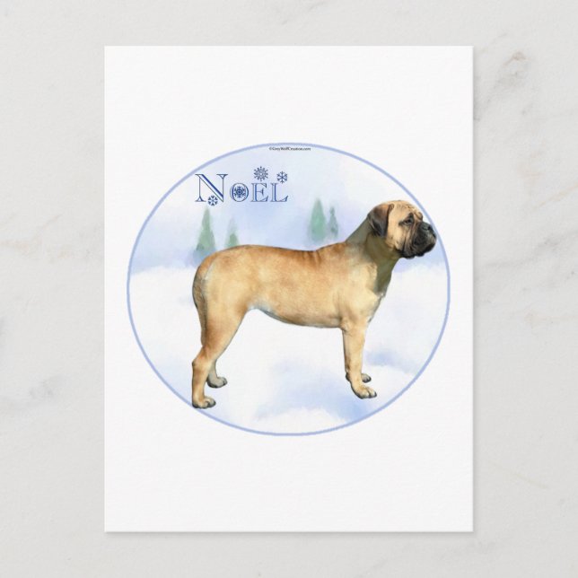 Bullmastiff Noel Postcard (Front)