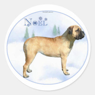Bullmastiff Noel Sticker