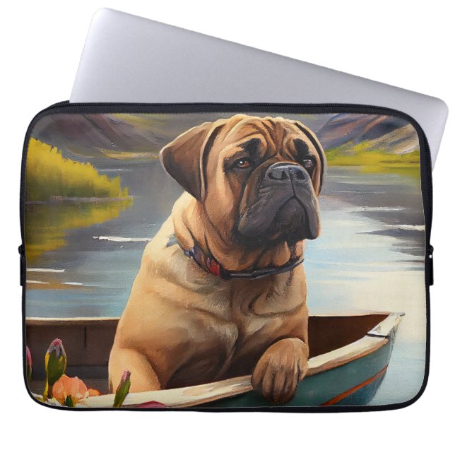 Bullmastiff on a Paddle: A Scenic Adventure Laptop Sleeve (Front)