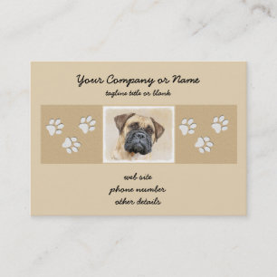 Bullmastiff Painting - Cute Original Dog Art Business Card