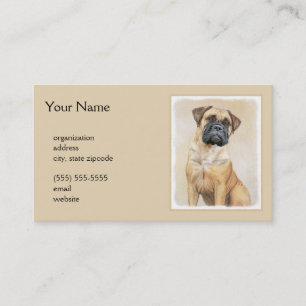 Bullmastiff Painting - Cute Original Dog Art Business Card