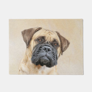 Bullmastiff Painting - Cute Original Dog Art Doormat