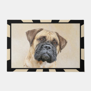 Bullmastiff Painting - Cute Original Dog Art Doormat